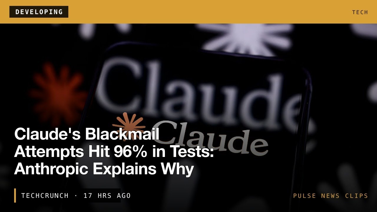 ⁣DEVELOPING: Claude's Blackmail Attempts Hit 96% in Tests: Anthropic Explains Why #Shorts #News