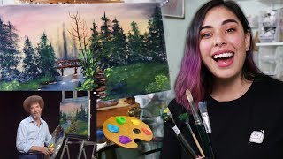 I Tried Following A Bob Ross Painting Tutorial #TeamTrees