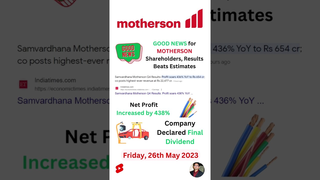 Motherson Bumper Q4 Results 🤑 | MOTHERSON Share Latest News | MOTHERSON Dividend FY 2023