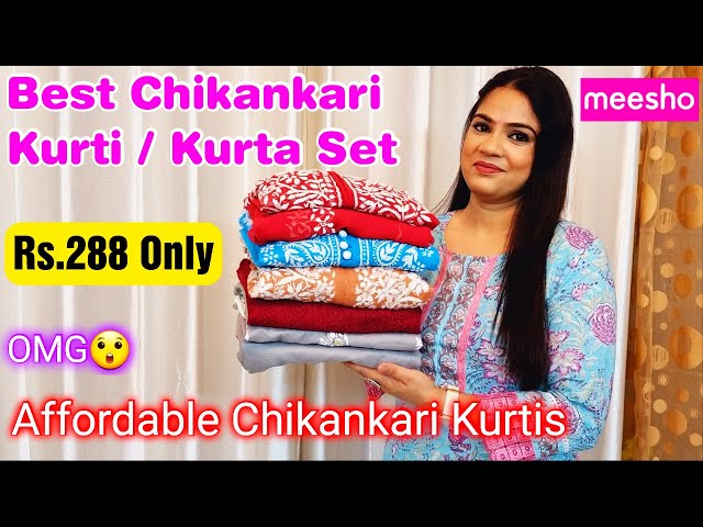 Buy HOUSE OF KARI Ethnic Motifs Embroidered Chikankari A Line Cotton Kurta  - Kurtis for Women 23061562 | Myntra
