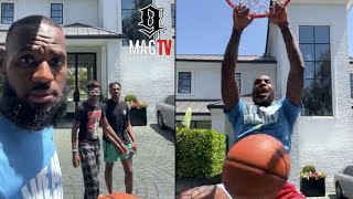 Lebron James Trash Talks Bronny & Bryce During Driveway Hoops 🏀