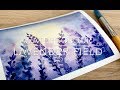 Watercolour Lavender Field