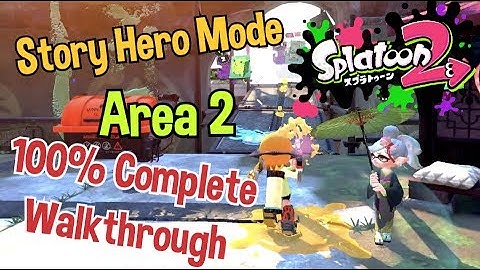 Nintendo Splatoon 2 Story Hero Mode Octo Canyon 100% Complete Walkthrough Area 2 Switch Gameplay