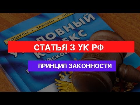 Статья 3 УК РФ. Принцип законности