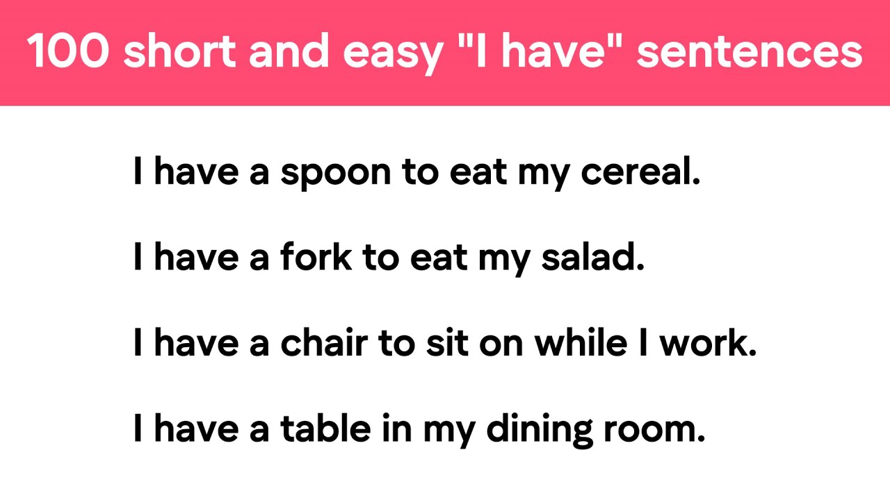 100 Short And Easy I Have Sentences Practice English English 100-short-and-easy-i-have-sentences-practice-english-english