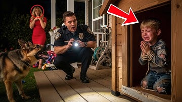 Officer and German Shepherd Rescue 7-Year-Old Boy Tied in a Backyard Dog Kennel by His Stepmother