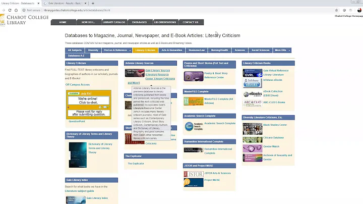 How to Find Online Literary Criticisms at Chabot L...