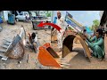 Young boys Amazing Manufacturing process of Excavator Bucket in local workshop