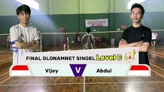 PB. GLORY Glonament 8.0 Tunggal Level C Final (Vijey VS Abdul Azis)