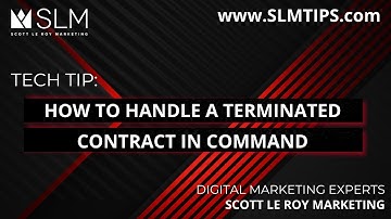 Tech Tip: How to handle a terminated contract in Command