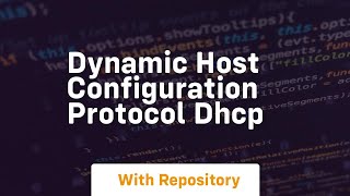 Dynamic host configuration protocol dhcp