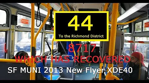 SF MUNI 2013 New Flyer XDE40 #8717 on Route 44-O'Shaughnessy (Recovered bus)