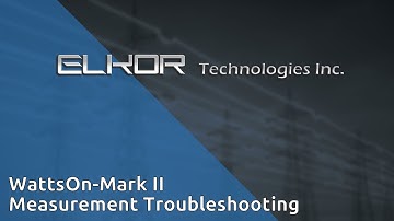 WattsOn-Mark II Measurement Troubleshooting