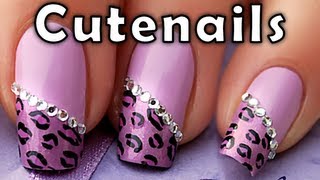 purple nails nail cheetah pink designs cute leopard acrylic tutorial cutenails neon yl tip glitter mix