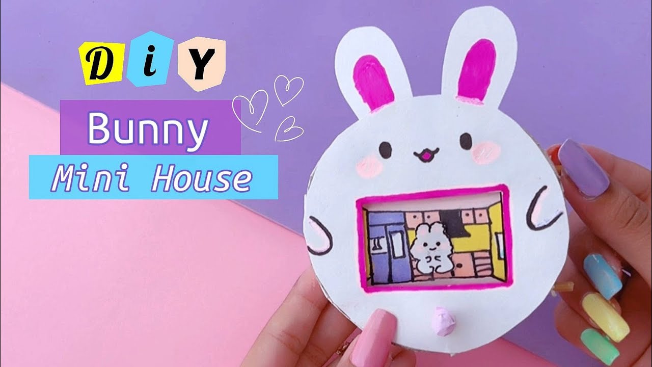 DIY cute bunny mini house / handmade bunny house / how to make paper