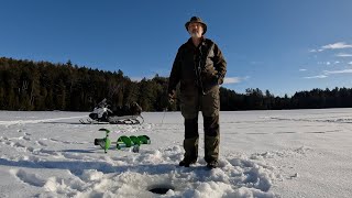 Ice Fishing for Brook Trout in Haliburton Forest, Canada