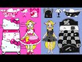 Paper Dolls Dress Up - Costume Hello Kitty Party Handmade Dresses Quiet Book - Barbie Story & Crafts