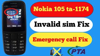 Nokia 105 (TA-1174) imei change Code ||Fix Invalid sim ||Fix emergency call|| Nokia 105 imei repair