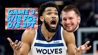 Karl-Anthony Towns WCF Game 3 LOWLIGHTS vs DAL (5/18 FGs, 0/8 3PT) May 26th 2024