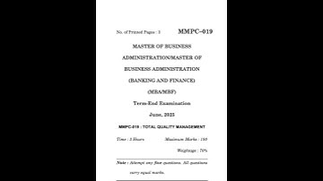 MMPC-019 June 2025 | IGNOU Previous Year Question Paper