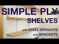 Plywood Shelves with steel uprights and brackets. #044