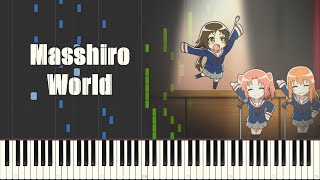 Video thumbnail of "Mikakunin de Shinkoukei Ending 1 - Masshiro World (Piano Synthesia)"