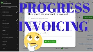 Payment Plans In QuickBooks Online with Progress invoicing