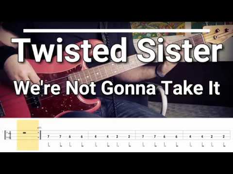 Twisted Sister We Re Not Gonna Take It Bass Cover Tabs Youtube