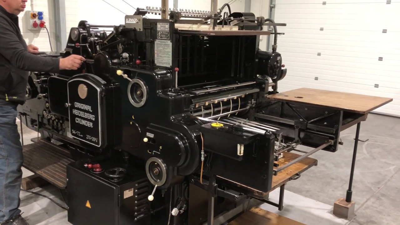 Die cutting machine Heidelberg Cylinder S YouTube