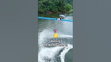Winning the World Games 🥇 in 60 sec 🚀 #wakeboarding #goldmedal #wakeboard #theworldgames