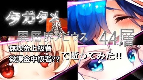 【タガタメ】無課金上級者と微課金中級者?で「異層界メビウス44層」逝ってみた!!【THE ALCHEMIST CODE】