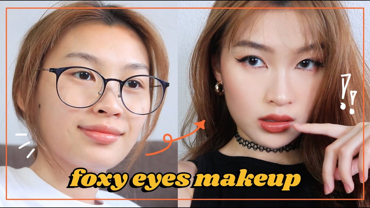 FOX EYES MAKEUP for asian eyes 💜🦊 YouTube