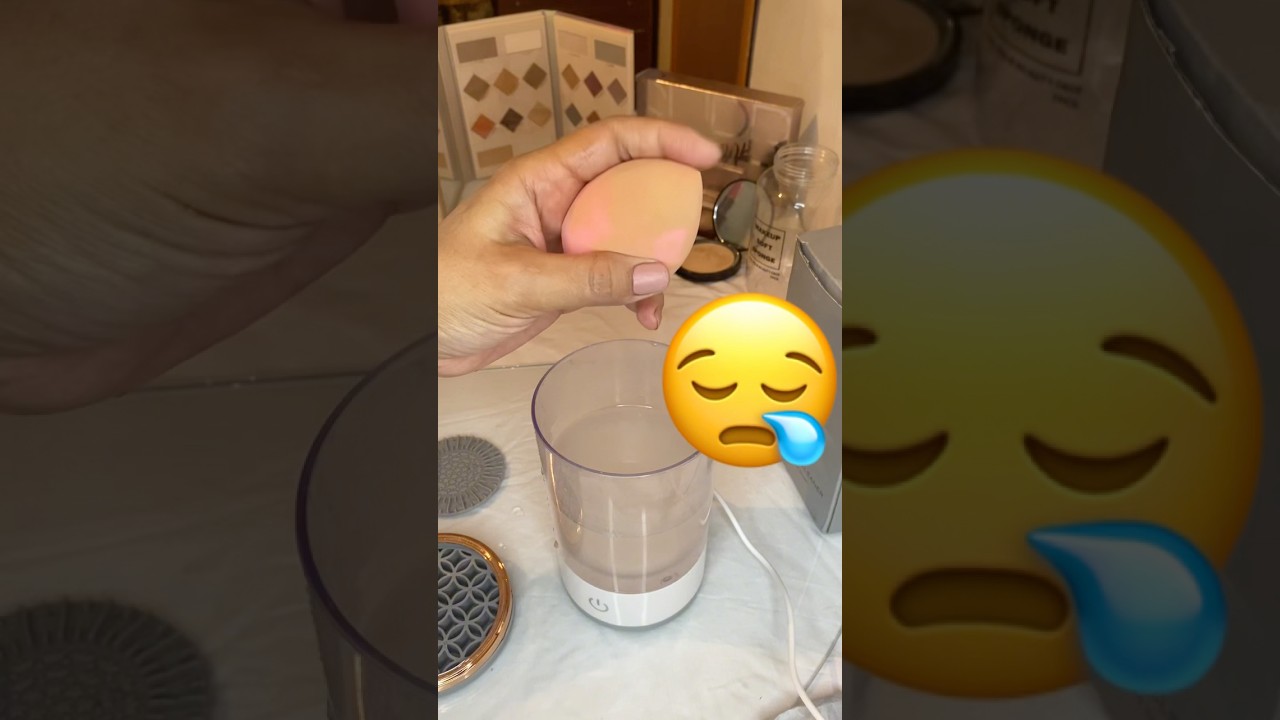 Testing a new beauty blender 