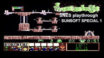 Lemmings. SNES playthrough. SUNSOFT SPECIAL 1.