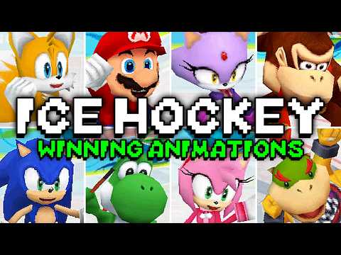 Mario & Sonic at the Olympic Winter Games [DS] - All Ice Hockey Winning Animations