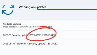Fix 2026-09 Update KB5124008/KB5126052 (OS Builds 26200.9445 & 26100.9445) Not Installing Windows 11