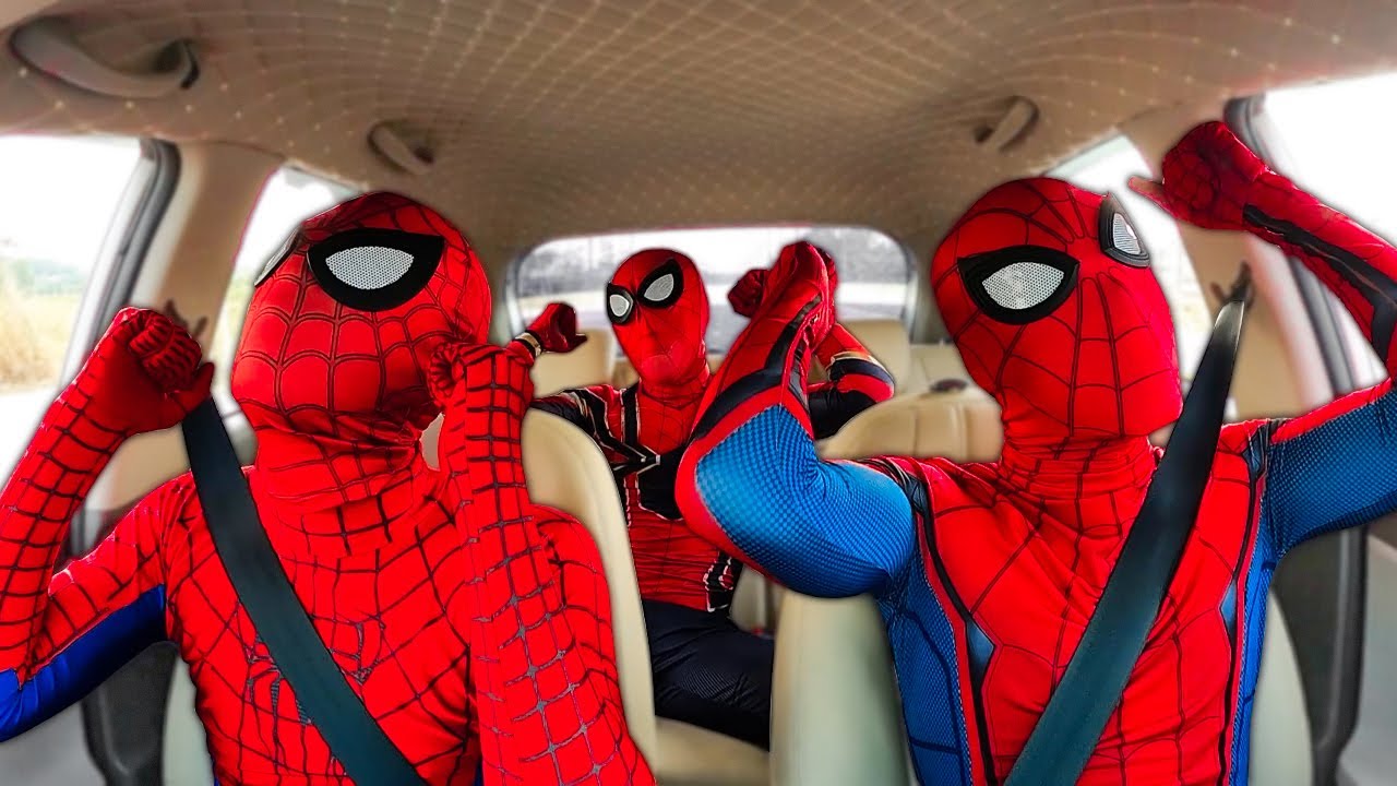 Spider Mans Dancing In The Car