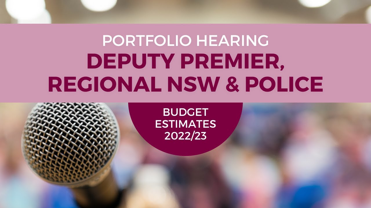 Budget Estimates 20222023 PC 5 Hon Paul Toole MP 31 August 2022