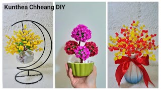 #tutorial 3in1 Videos Wire Flower Beads Eng Sub full video #diy #flowers #craft