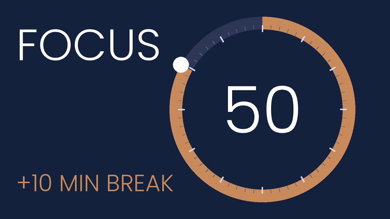 50/10 Pomodoro Timer | 1 Hour | Focus Music - YouTube
