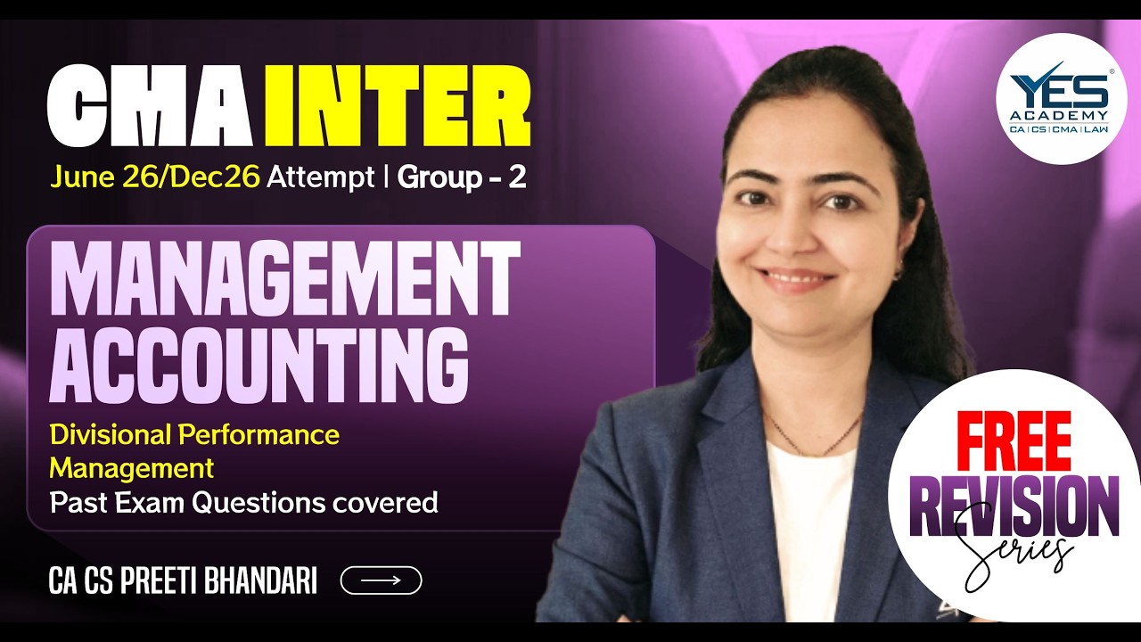 CMA Inter June 2026|Free Revision Batch | MA Divisional Performance ...