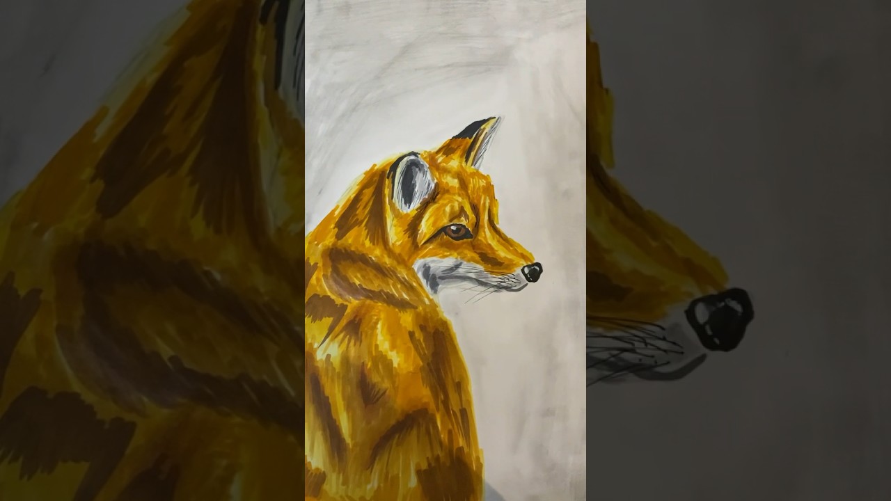 Drawing with Anton: drawing a fox with alcohol markers🦊