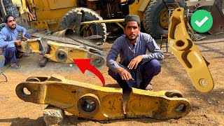 : Repairing of the Broken Caterpillar Wheel Loader 950b bucket Bell-crank links with amazing process