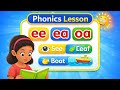 EE EA OA Phonics Sounds | Learn Long Vowel Sounds for Kids#PhonicsForKids#jollyphonics#longvowels 