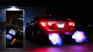 How to use your reverse camera while driving on q50 (with flame footage!)