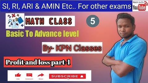 Odisha RI ,SI,AMIN ,ARI profit and loss part -1 ,by Pankaj sir ,,KPN Classes