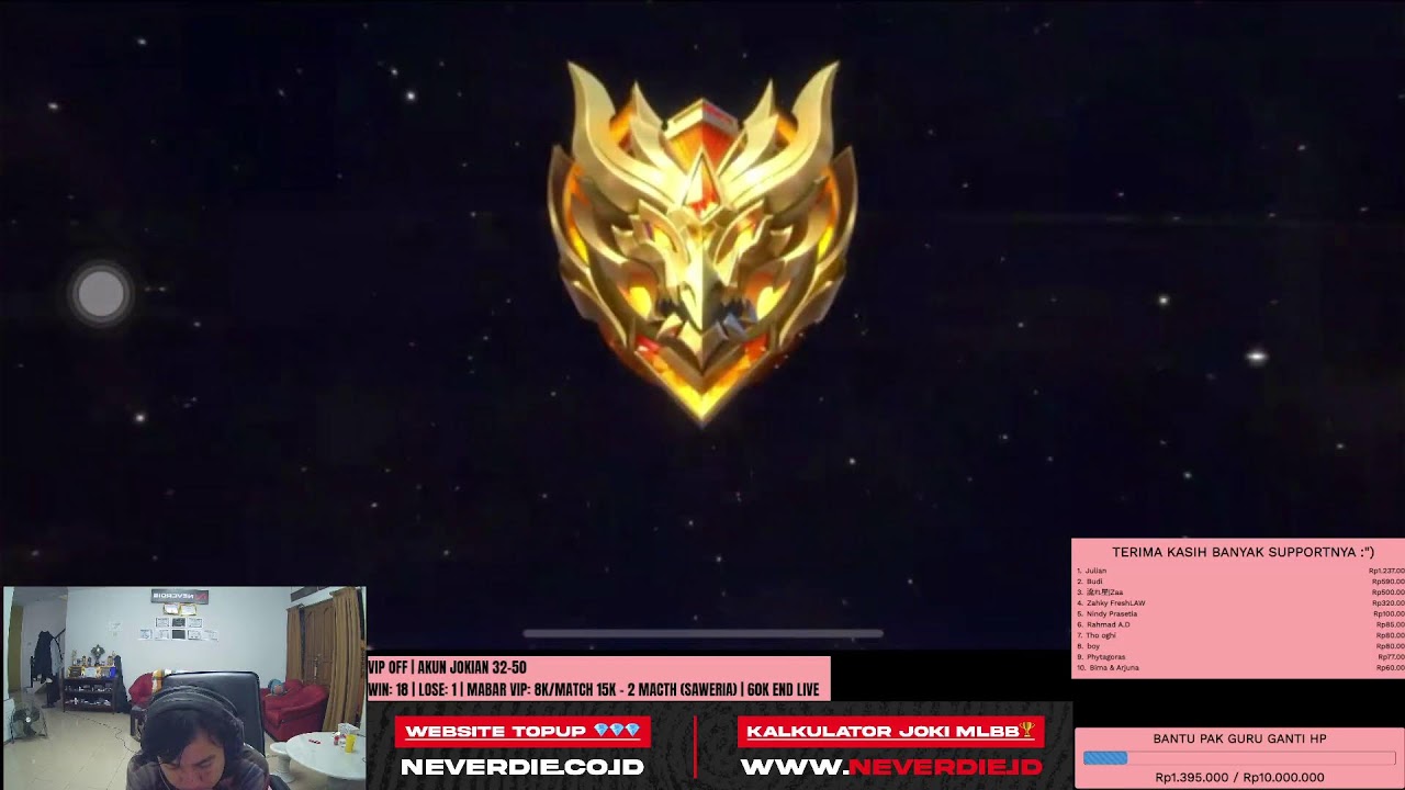 LIVE JOKO 32-50 APAKAH NO LOSE.?