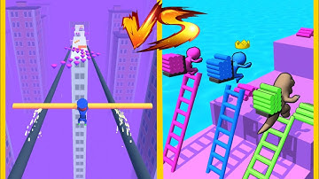 Roof Rails Vs Ladder Race : Gameplay Walkthrough - Level 1-9999 All Level Android, iOS #1