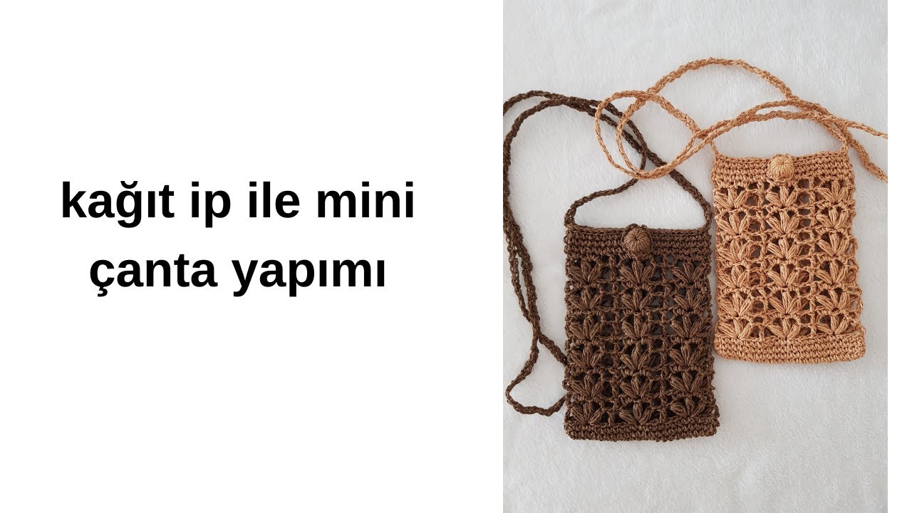 Kağıt İp İle Örgü Mini Çanta Yapımı