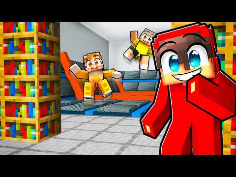 I Built a 100% SECRET Trampoline Park in Minecraft!